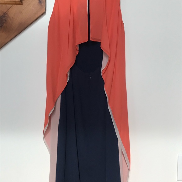 Excellent Condition Bcbg MAXAZRIA Coral Blue Silk ELEGANT DRESS XS Open Back - Picture 7 of 7
